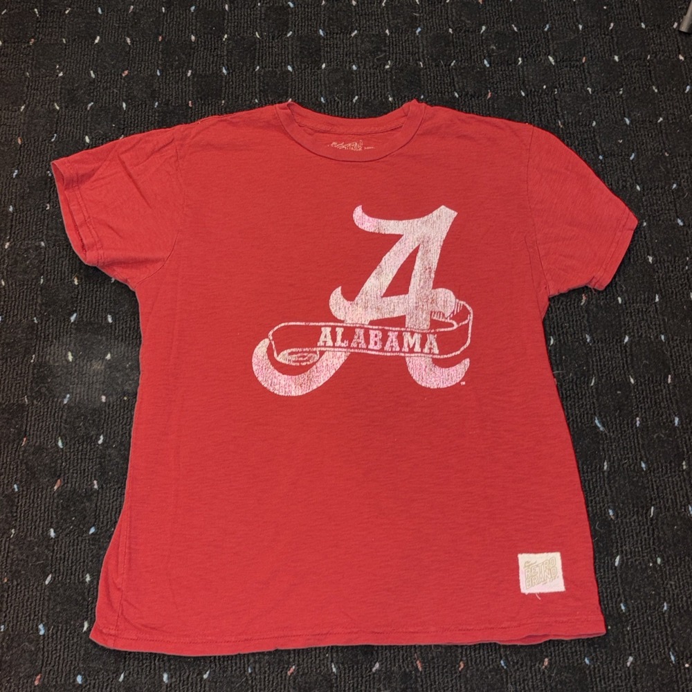 Alabama Crimson Tide Men Tshirt M Red Logo Short Sleeve Original Brand Retro Tee